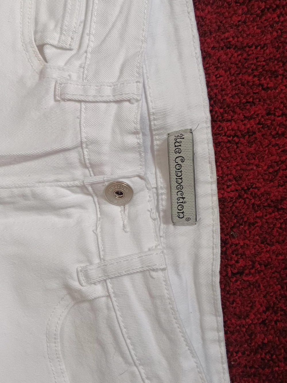 Girls' White Denim Bottoms